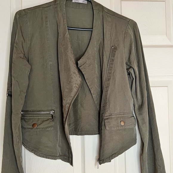 Dex xs  army green cardigan/blazer - Picture 4 of 6